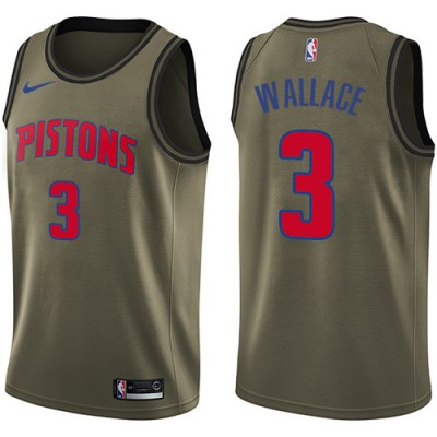 Nike Detroit Pistons #3 Ben Wallace Green Salute to Service Youth NBA Swingman Jersey